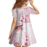 Pink Plumeria Sea Shell Family Matching Tank Maxi Dress and Hawaiian Shirt Starfish Polynesian Pattern - Polynesian Pride