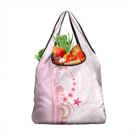 Pink Plumeria Sea Shell Grocery Bag Starfish Polynesian Pattern LT01 1-pack One Size Pink - Polynesian Pride