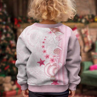 Pink Plumeria Sea Shell Kid Ugly Christmas Sweater Starfish Polynesian Pattern LT01 - Polynesian Pride