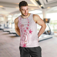 Pink Plumeria Sea Shell Men Tank Top Starfish Polynesian Pattern LT01 Pink - Polynesian Pride