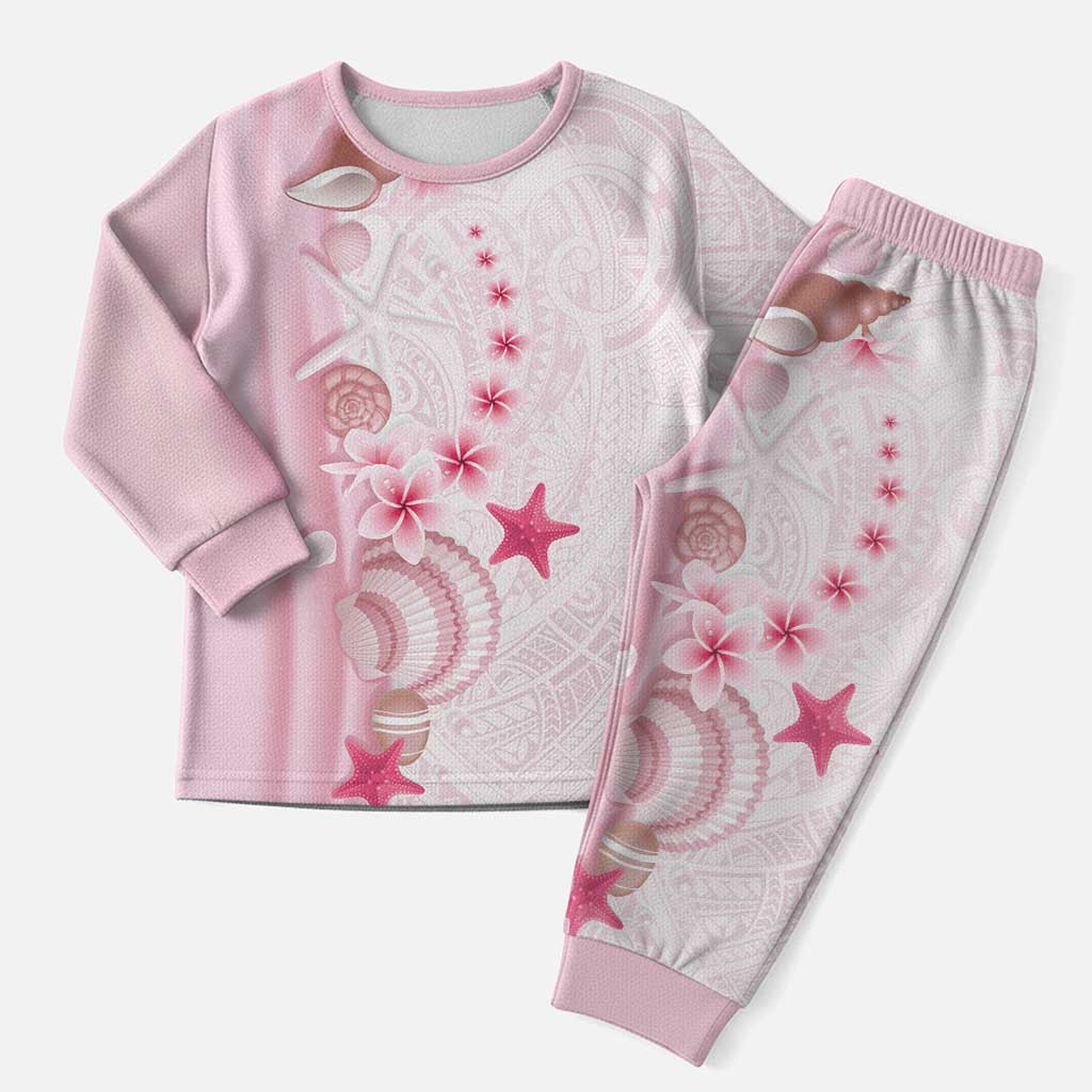 Pink Plumeria Sea Shell Christmas Pajama Set Starfish Polynesian Pattern LT01 Men Pink - Polynesian Pride