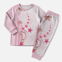 Pink Plumeria Sea Shell Christmas Pajama Set Starfish Polynesian Pattern LT01 Men Pink - Polynesian Pride