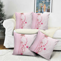 Pink Plumeria Sea Shell Pillow Cover Starfish Polynesian Pattern - Polynesian Pride