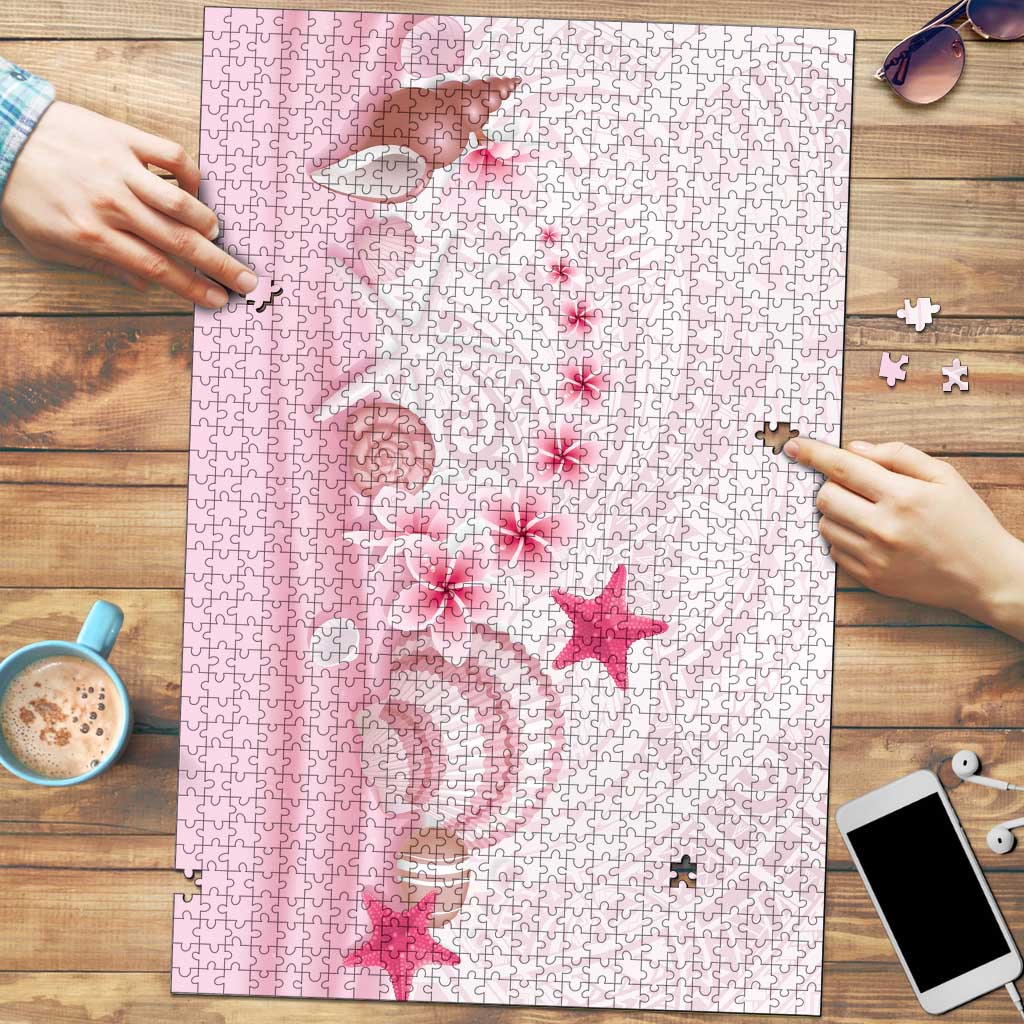 Pink Plumeria Sea Shell Puzzle Starfish Polynesian Pattern LT01 Pink - Polynesian Pride