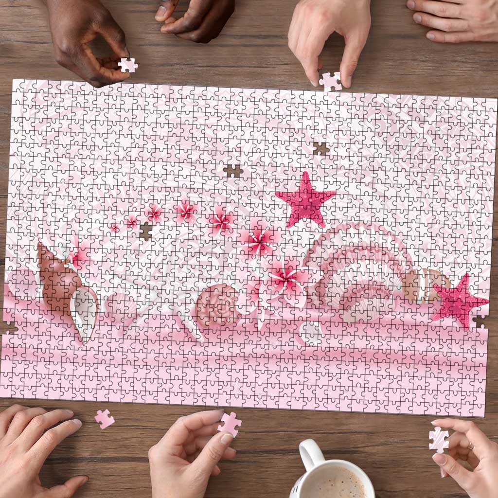Pink Plumeria Sea Shell Puzzle Starfish Polynesian Pattern LT01 - Polynesian Pride
