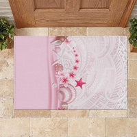 Pink Plumeria Sea Shell Rubber Doormat Starfish Polynesian Pattern LT01 Pink - Polynesian Pride