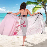 Pink Plumeria Sea Shell Sarong Starfish Polynesian Pattern - Polynesian Pride