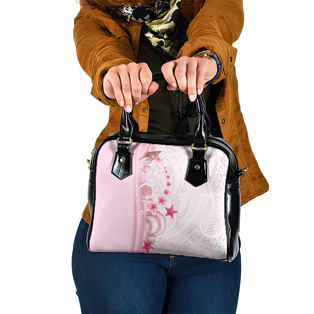 Pink Plumeria Sea Shell Shoulder Handbag Starfish Polynesian Pattern LT01 One Size Pink - Polynesian Pride