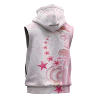 Pink Plumeria Sea Shell Sleeveless Hoodie Starfish Polynesian Pattern LT01 - Polynesian Pride