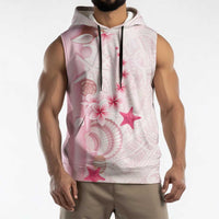 Pink Plumeria Sea Shell Sleeveless Hoodie Starfish Polynesian Pattern LT01 - Polynesian Pride