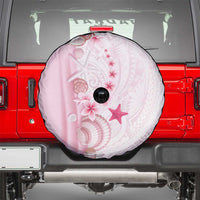Pink Plumeria Sea Shell Spare Tire Cover Starfish Polynesian Pattern - Polynesian Pride