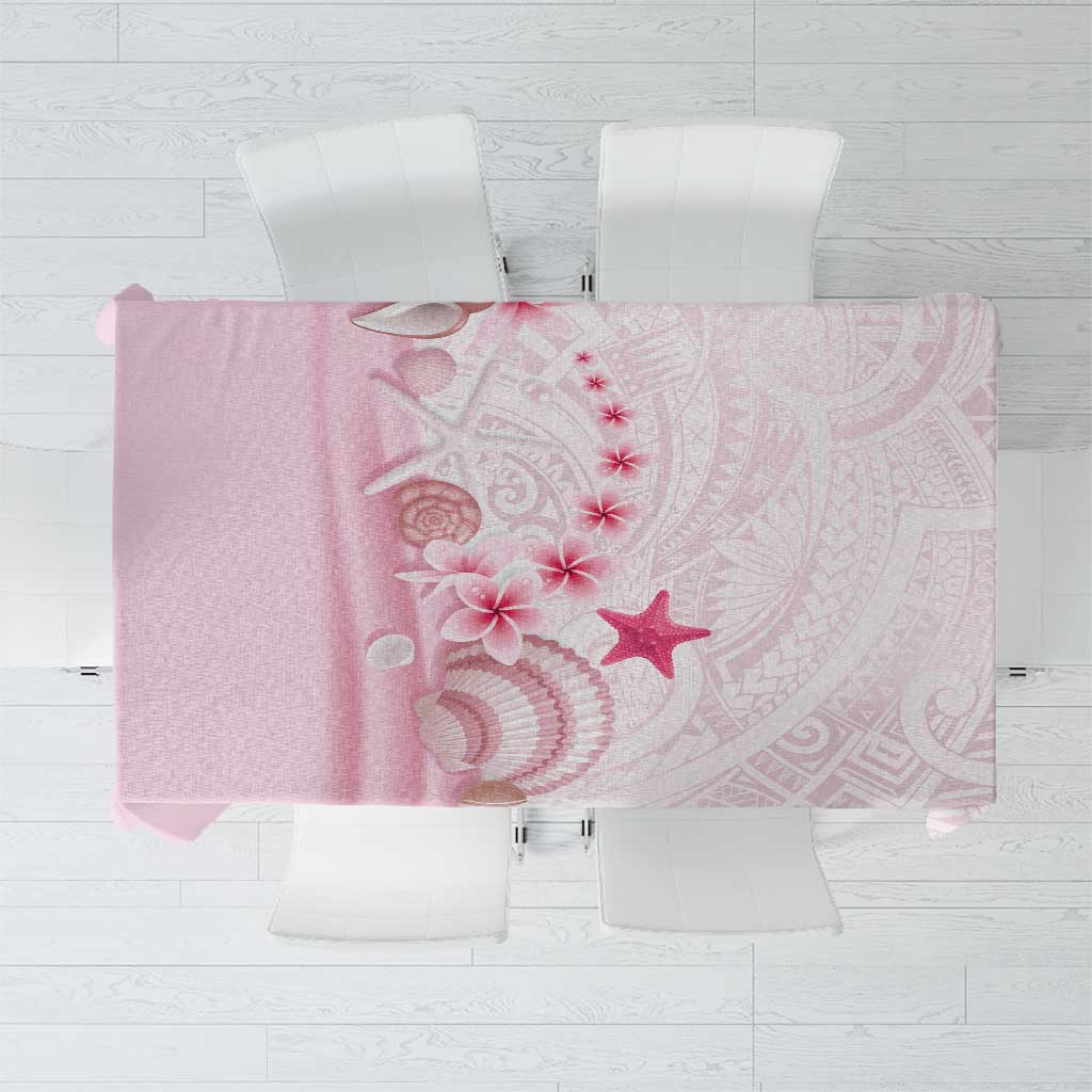 Pink Plumeria Sea Shell Tablecloth Starfish Polynesian Pattern LT01 Pink - Polynesian Pride