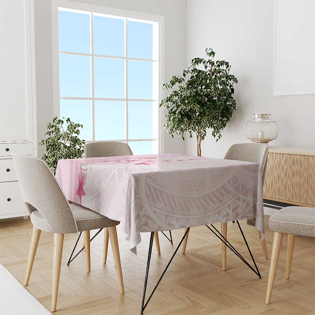 Pink Plumeria Sea Shell Tablecloth Starfish Polynesian Pattern LT01 - Polynesian Pride