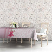 Pink Plumeria Sea Shell Tablecloth Starfish Polynesian Pattern LT01 - Polynesian Pride