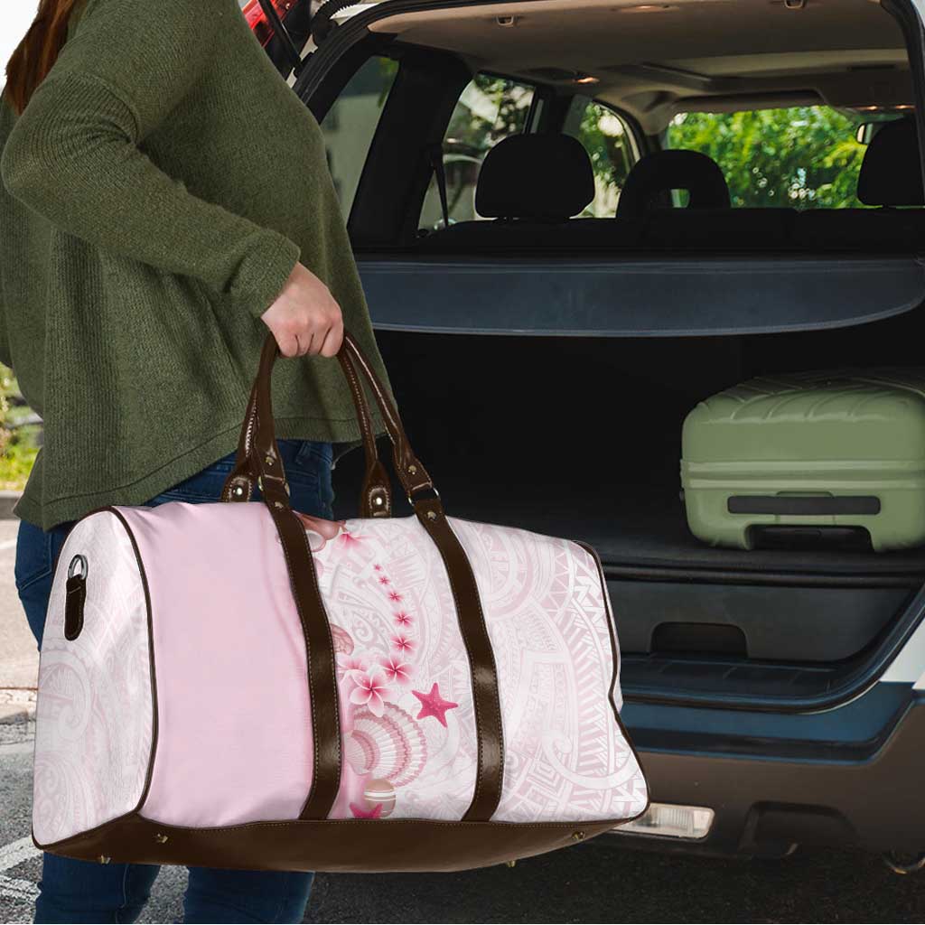 Pink Plumeria Sea Shell Travel Bag Starfish Polynesian Pattern LT01 - Polynesian Pride