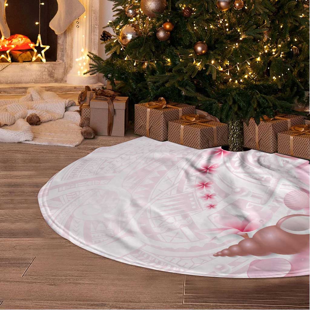 Pink Plumeria Sea Shell Tree Skirt Starfish Polynesian Pattern LT01 - Polynesian Pride