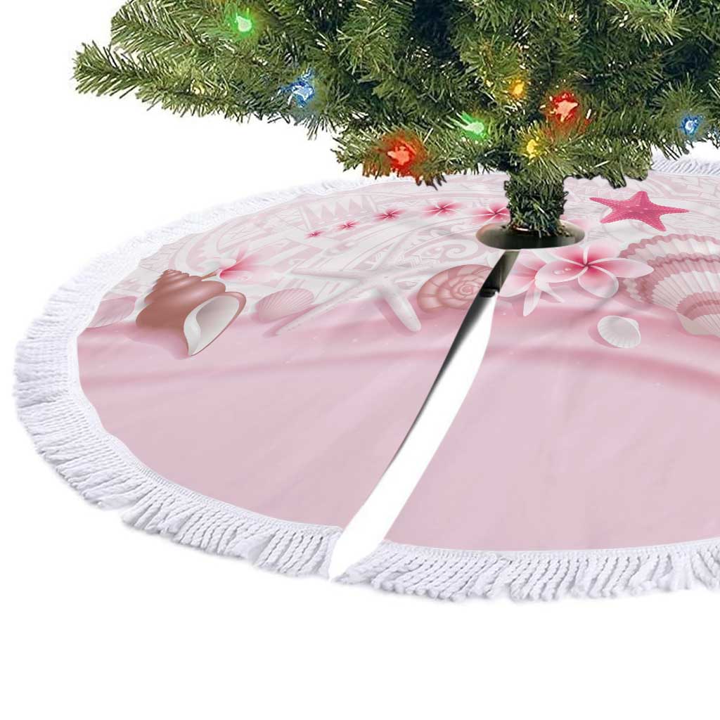 Pink Plumeria Sea Shell Tree Skirt Starfish Polynesian Pattern LT01 - Polynesian Pride