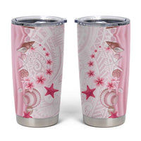Pink Plumeria Sea Shell Tumbler Cup Starfish Polynesian Pattern - Polynesian Pride