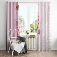 Pink Plumeria Sea Shell Window Curtain Starfish Polynesian Pattern - Polynesian Pride