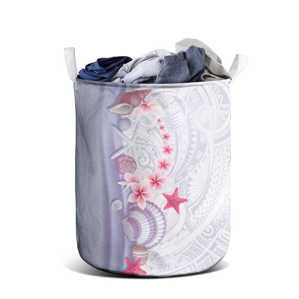 Purple Plumeria Sea Shell Laundry Basket Starfish Polynesian Pattern LT01 - Polynesian Pride