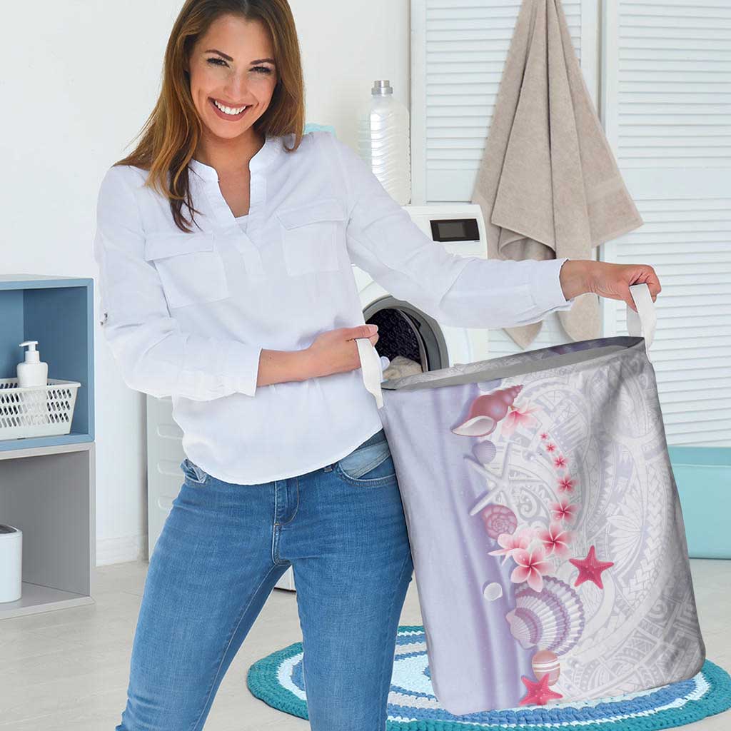 Purple Plumeria Sea Shell Laundry Basket Starfish Polynesian Pattern LT01 - Polynesian Pride