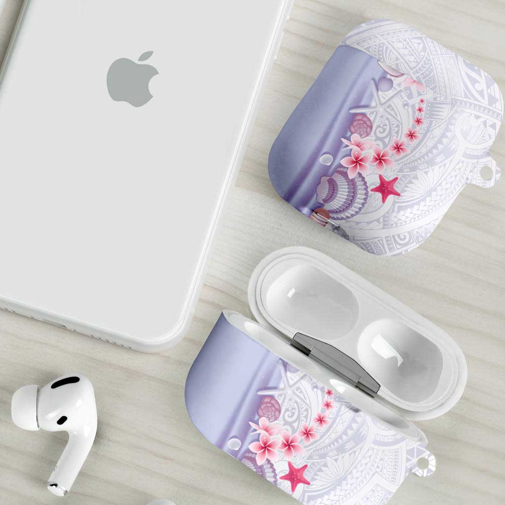 Purple Plumeria Sea Shell AirPods Case Starfish Polynesian Pattern LT01 - Polynesian Pride