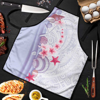 Purple Plumeria Sea Shell Apron Starfish Polynesian Pattern - Polynesian Pride