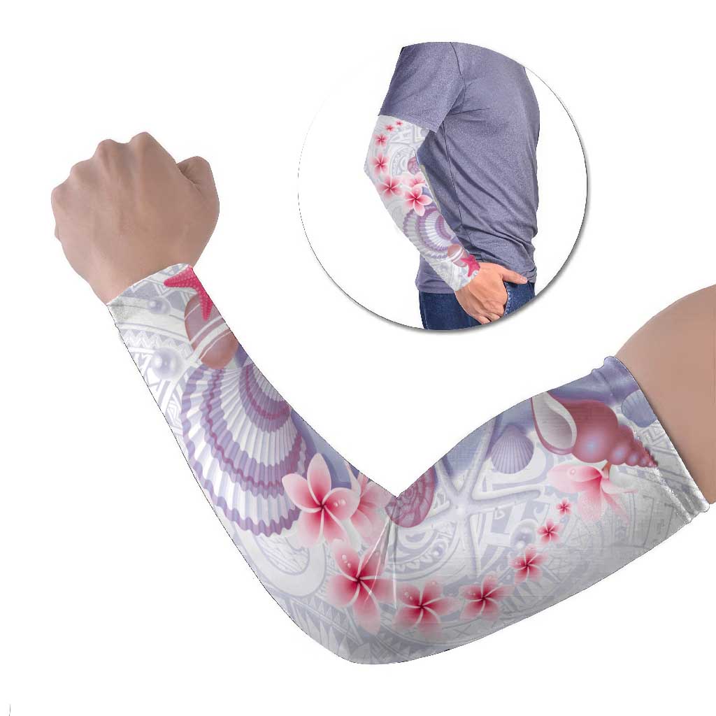Purple Plumeria Sea Shell Arm Sleeves Starfish Polynesian Pattern LT01 Set of 2 Purple - Polynesian Pride