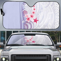 Purple Plumeria Sea Shell Auto Sun Shade Starfish Polynesian Pattern - Polynesian Pride