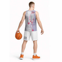 Purple Plumeria Sea Shell Basketball Jersey Starfish Polynesian Pattern LT01 - Polynesian Pride