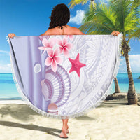 Purple Plumeria Sea Shell Beach Blanket Starfish Polynesian Pattern - Polynesian Pride