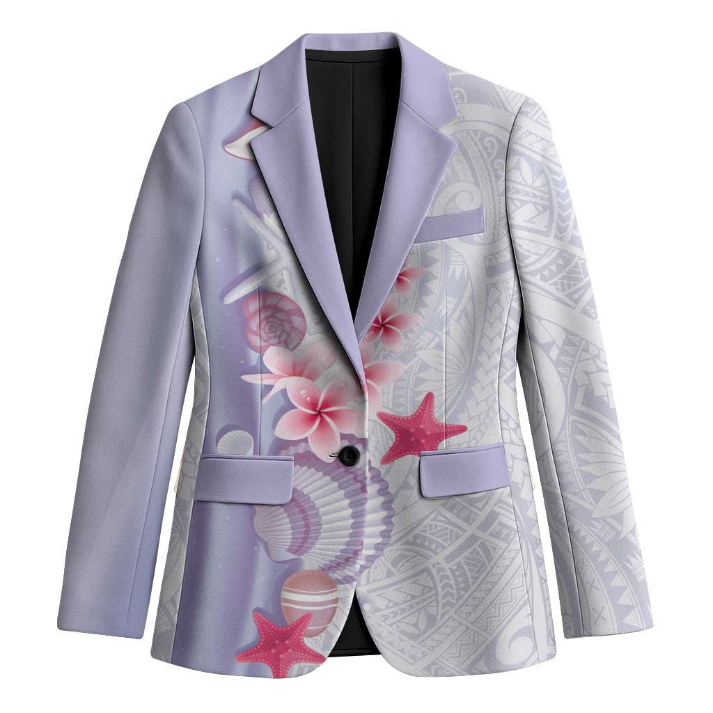 Purple Plumeria Sea Shell Blazer Starfish Polynesian Pattern - Polynesian Pride