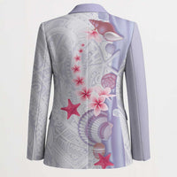 Purple Plumeria Sea Shell Blazer Starfish Polynesian Pattern - Polynesian Pride
