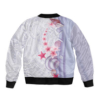 Purple Plumeria Sea Shell Bomber Jacket Starfish Polynesian Pattern LT01 - Polynesian Pride