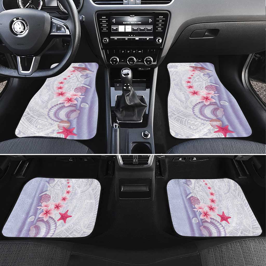 Purple Plumeria Sea Shell Car Mats Starfish Polynesian Pattern LT01 Set 4pcs Purple - Polynesian Pride
