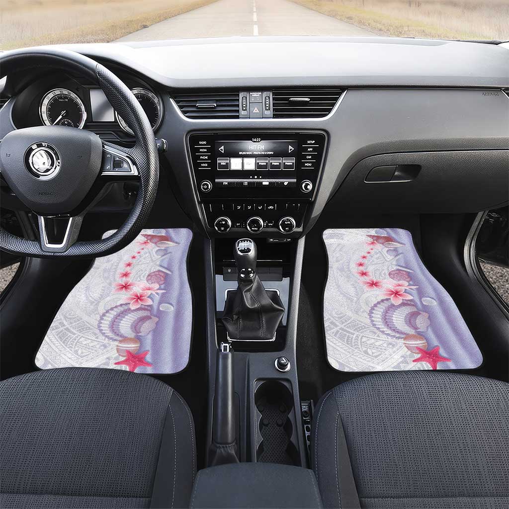 Purple Plumeria Sea Shell Car Mats Starfish Polynesian Pattern LT01 Set 2pcs - Front Purple - Polynesian Pride