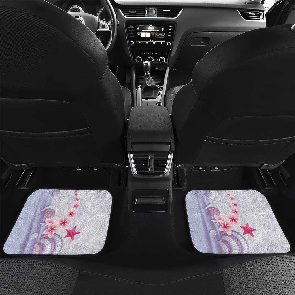Purple Plumeria Sea Shell Car Mats Starfish Polynesian Pattern LT01 Set 2pcs - Back Purple - Polynesian Pride