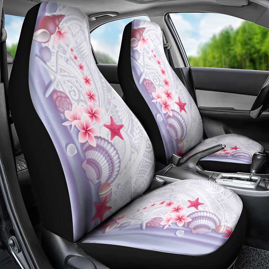 Purple Plumeria Sea Shell Car Seat Cover Starfish Polynesian Pattern LT01 - Polynesian Pride
