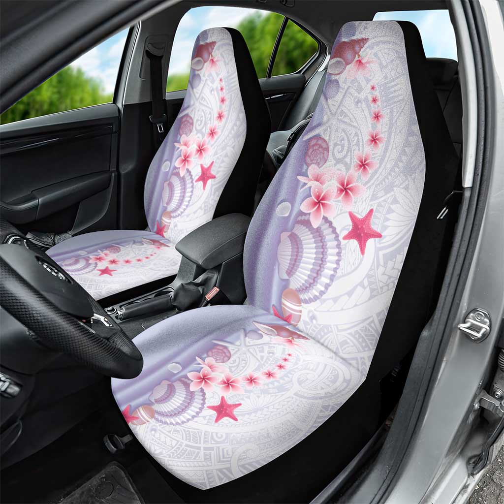 Purple Plumeria Sea Shell Car Seat Cover Starfish Polynesian Pattern LT01 - Polynesian Pride