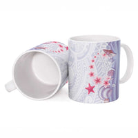 Purple Plumeria Sea Shell Ceramic Mug Starfish Polynesian Pattern - Polynesian Pride