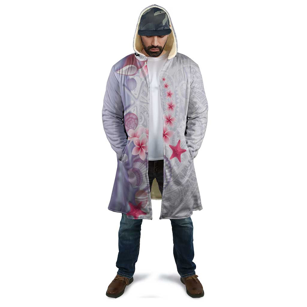 Purple Plumeria Sea Shell Cloak Starfish Polynesian Pattern - Polynesian Pride