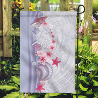 Purple Plumeria Sea Shell Garden Flag Starfish Polynesian Pattern - Polynesian Pride