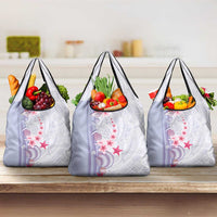 Purple Plumeria Sea Shell Grocery Bag Starfish Polynesian Pattern LT01 3-pack One Size Purple - Polynesian Pride