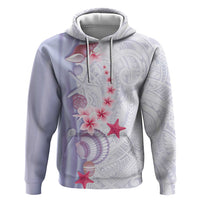 Purple Plumeria Sea Shell Hoodie Starfish Polynesian Pattern LT01 Pullover Hoodie Purple - Polynesian Pride