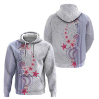 Purple Plumeria Sea Shell Hoodie Starfish Polynesian Pattern LT01 - Polynesian Pride