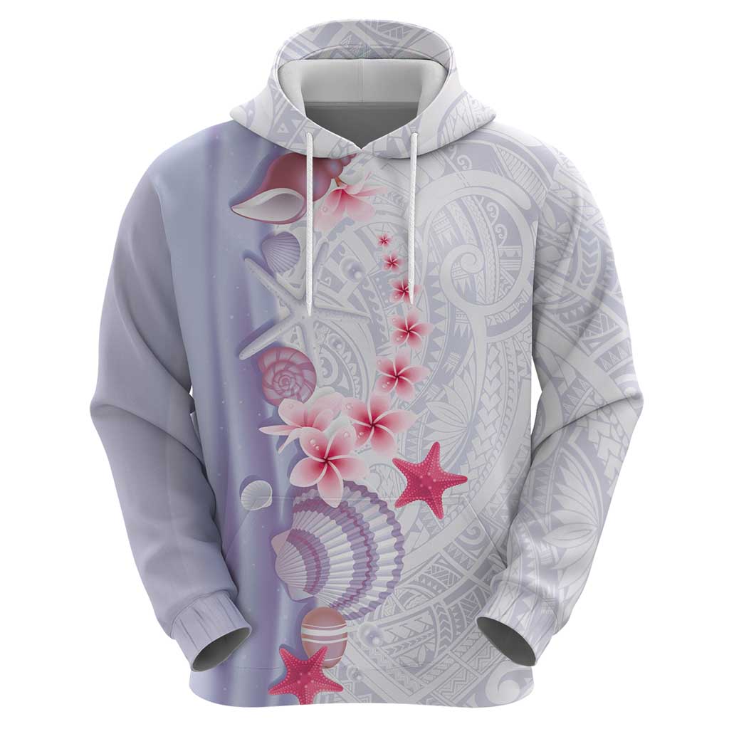 Purple Plumeria Sea Shell Hoodie Starfish Polynesian Pattern LT01 - Polynesian Pride