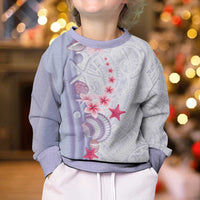 Purple Plumeria Sea Shell Kid Ugly Christmas Sweater Starfish Polynesian Pattern LT01 - Polynesian Pride
