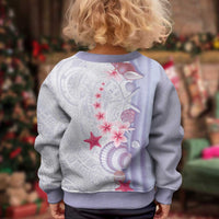 Purple Plumeria Sea Shell Kid Ugly Christmas Sweater Starfish Polynesian Pattern LT01 - Polynesian Pride