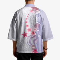Purple Plumeria Sea Shell Kimono Starfish Polynesian Pattern - Polynesian Pride