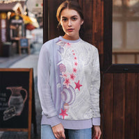 Purple Plumeria Sea Shell Ugly Christmas Sweater Starfish Polynesian Pattern - Polynesian Pride